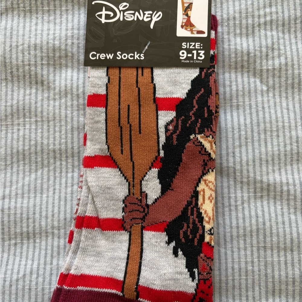 Disney Moana Crew Socks - Red, Gray, and Brown